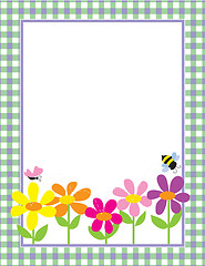 Image showing Floral Gingham Background