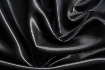 Image showing Smooth elegant black silk can use as background 
