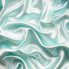 Image showing Smooth elegant blue silk can use as background 