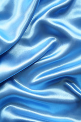 Image showing Smooth elegant dark blue silk can use as background 