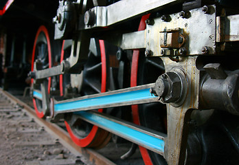 Image showing Steam train wheel.