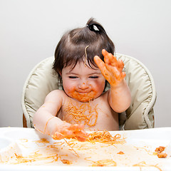 Image showing Happy funny messy eater