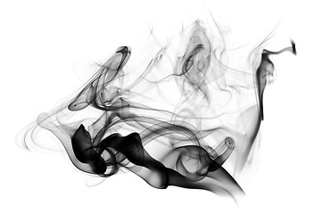 Image showing Black Abstraction: smoke shapes on white