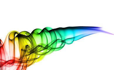 Image showing Abstract colorful smoke pattern on white