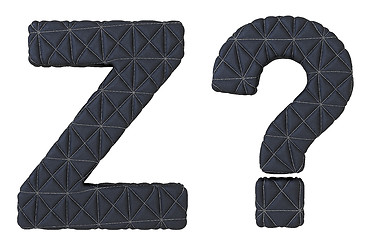 Image showing Stitched leather font Z letter and query mark