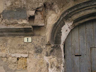 Image showing Detail of dilapidated french village house.