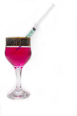 Image showing Syringe with poison in a glass