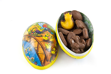 Image showing Easter egg with easter chocolate