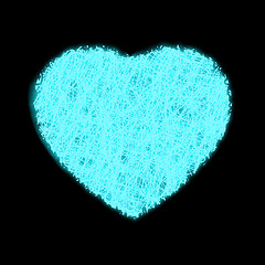 Image showing Blue neon Valentine twirl heart. EPS 8