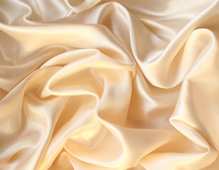 Image showing Smooth elegant golden silk as background