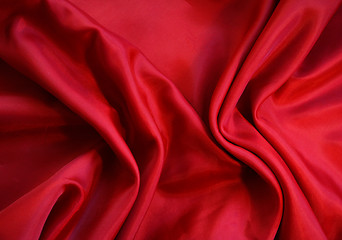 Image showing Smooth Red Silk as background