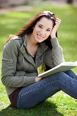 Image showing Ethnic college student studying