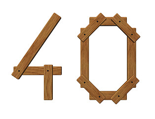 Image showing wooden number forty