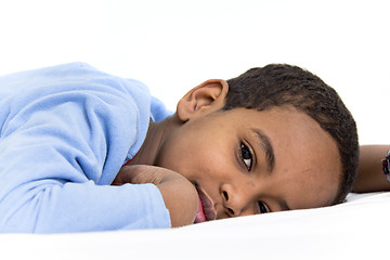 Image showing Boy resting in his bed