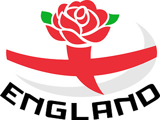 Image showing England rugby ball english rose