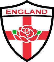 Image showing red English rose  shield with flag of England