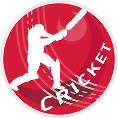 Image showing cricket player batsman batting ball