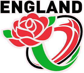 Image showing English rose with rugby ball