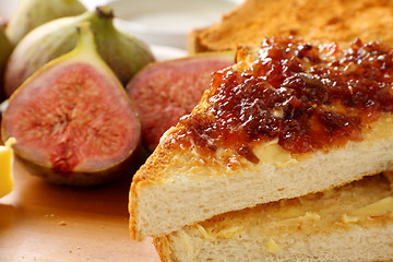 Image showing Fig Jam On Toast