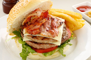 Image showing Burger With Bacon