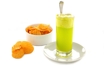 Image showing Drink And Crisps