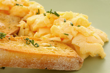 Image showing Toast And Scrambled Eggs