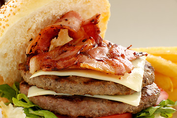 Image showing Double Bacon And Cheese Burger