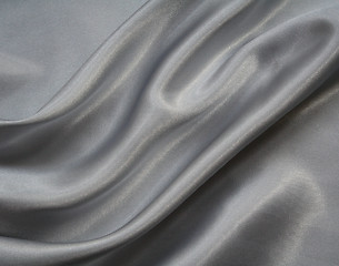 Image showing Smooth elegant grey silk as background 