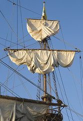 Image showing Mast of a tall ship