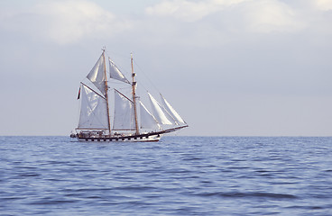 Image showing Tall ship in the sea