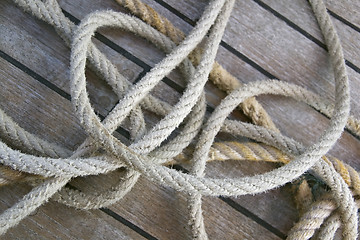 Image showing Ropes on a deck