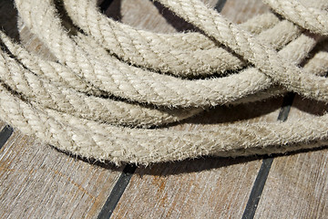 Image showing Ropes on a deck