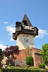 Image showing Clock tower in Graz, Austria