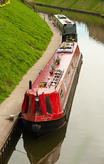 Image showing Canal and narrow boats