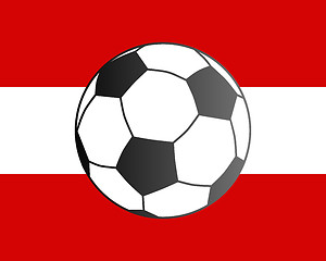 Image showing Flag of Austria and soccer ball