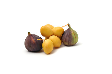 Image showing Fresh date fruits and figs