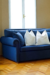 Image showing Blue sofa angle 2