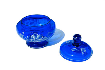 Image showing Blue bowl isolated on white