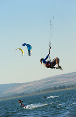 Image showing Sky-surfing on lake Kinneret