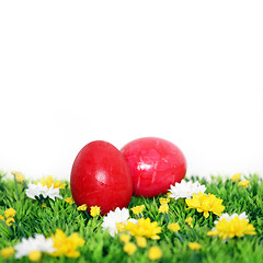 Image showing two red eastereggs