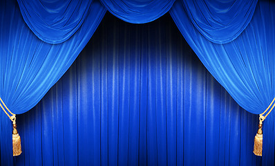 Image showing Blue Theatre Curtain 