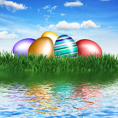 Image showing Happy Easter Reflection 