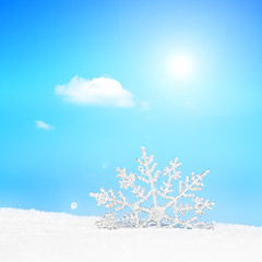 Image showing silver snowflake wallpaper