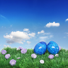 Image showing Blue Easter decoration 