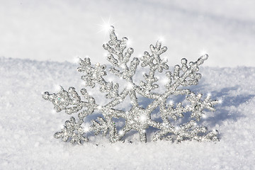Image showing silver snowflake shinning