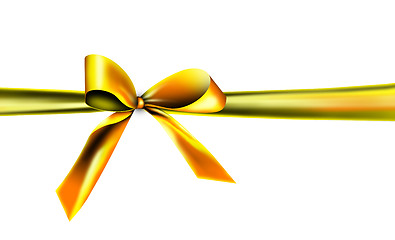 Image showing Gold ribbon with knot