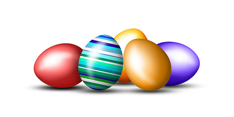 Image showing Lots of colorful Easter eggs 