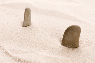 Image showing Zen. Stone and sand 