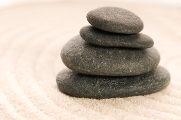 Image showing Zen. Stone and sand 