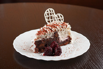 Image showing Blackberry cake slice